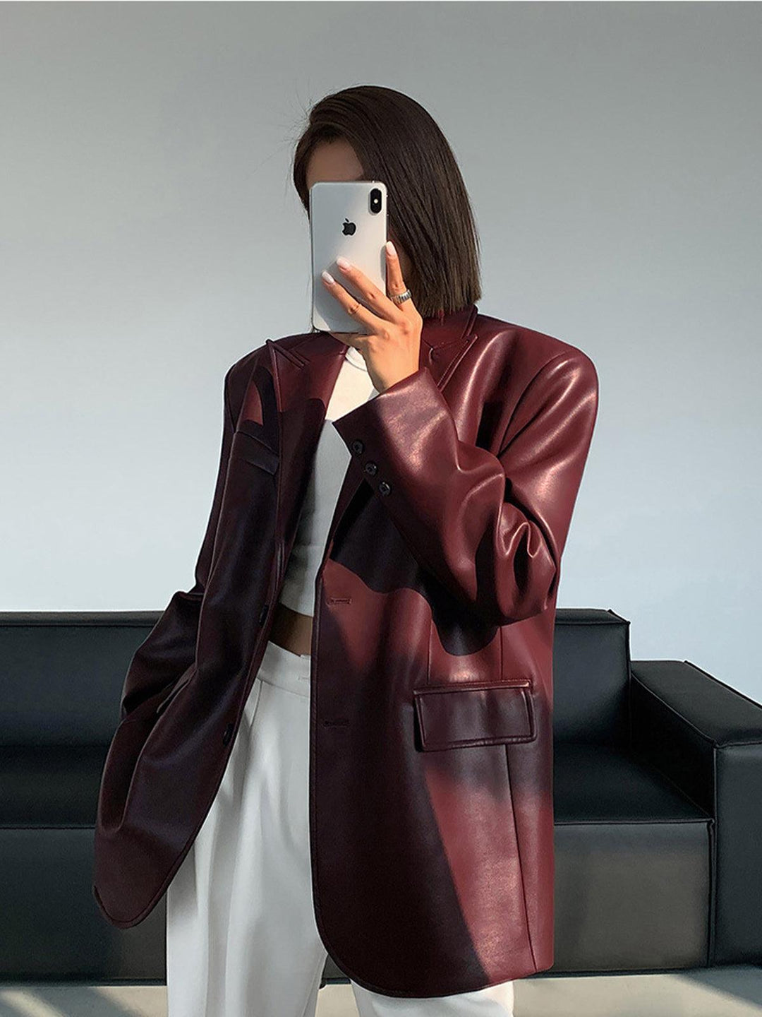 Levoire | Blazer En Cuir Polyvalent Rot