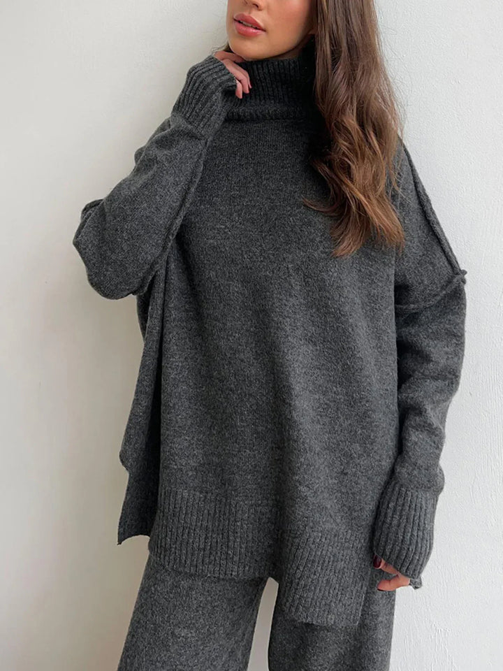 Levoire | Chemise À Col Montant Et Ensemble De Pantalons Gris