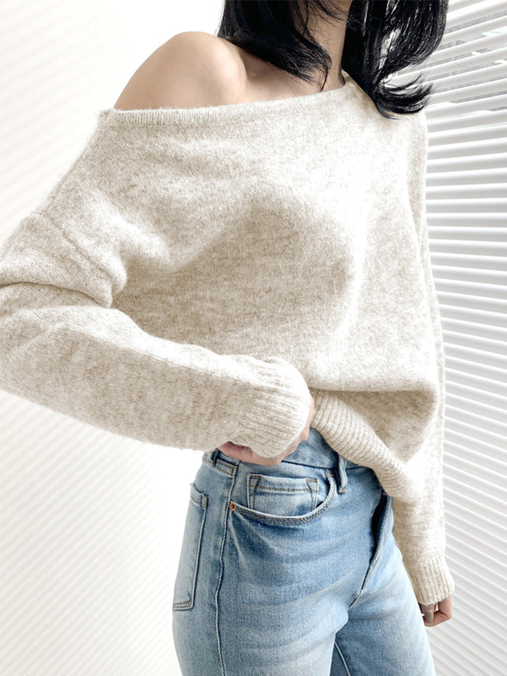 Levoire | Pull Asymétrique Avec Une Épaule Blanc