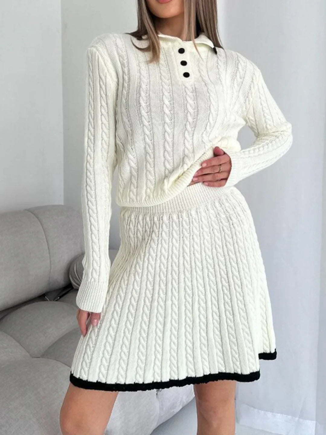 Levoire | Trim Capuche Jupe À Retournement-Set Blanc