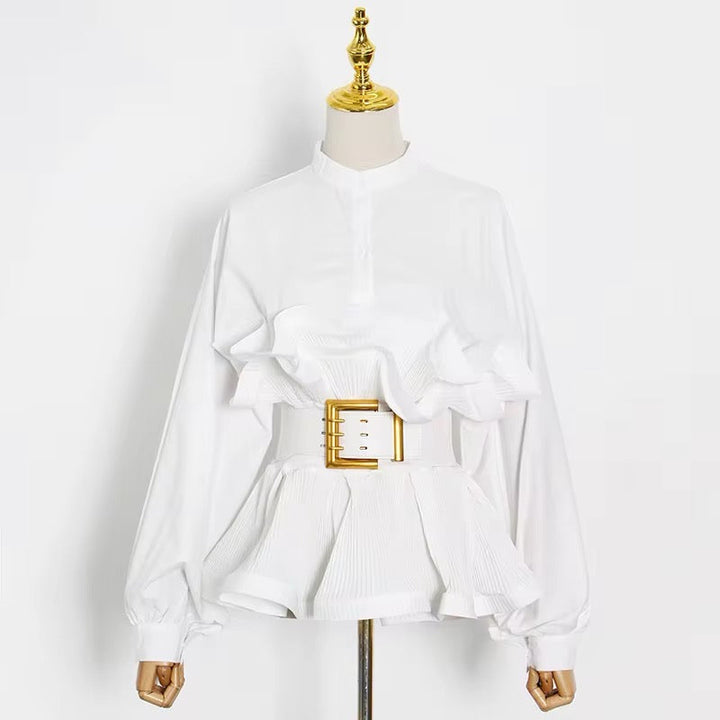 Levoire | Chemisier Blanc Avec Volants Blanc