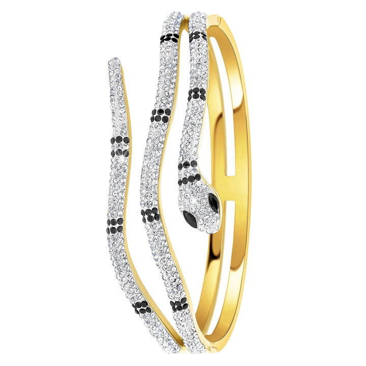 Levoire | serpent en acier Rhodié argenté orné de Cristaux de Bohème - Livraison offerte Or