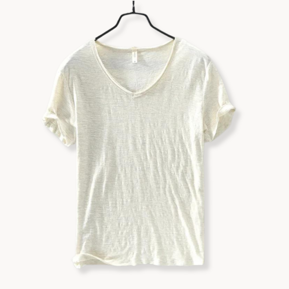 Levoire | Chemise Premium En Coton À Manches Courtes Col V Style Intemporel
