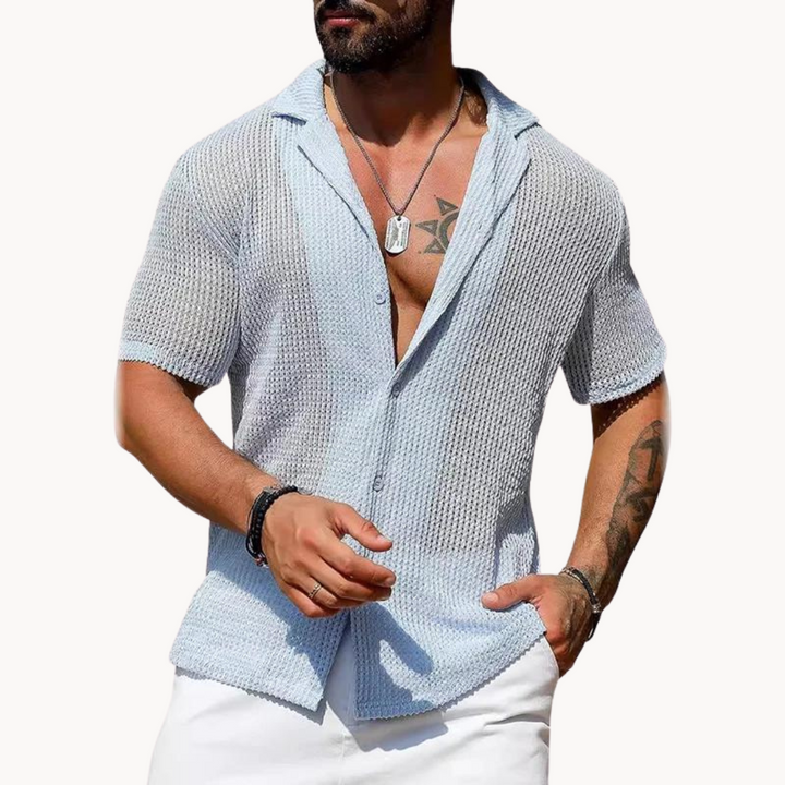 Levoire | Chemise en tricot à corps creux Bleu