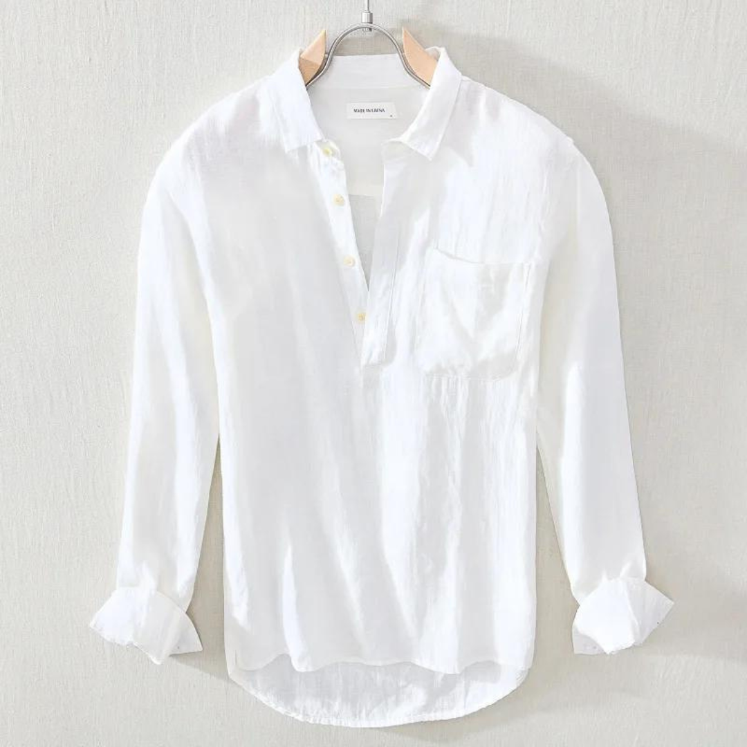 Levoire | Lavage Popover Respirant & Léger Luxe Coupe Slim Chemise Blanc
