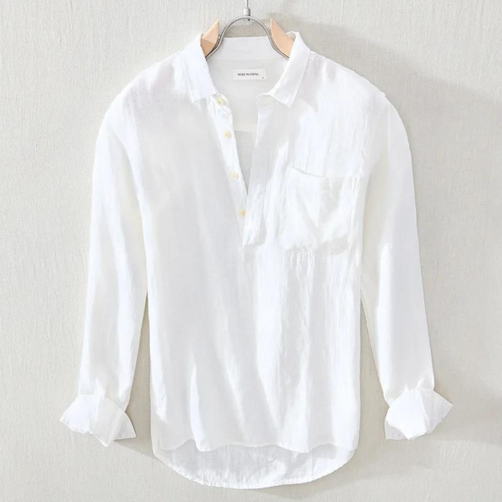 Levoire | Lavage Popover Respirant & Léger Luxe Coupe Slim Chemise Blanc