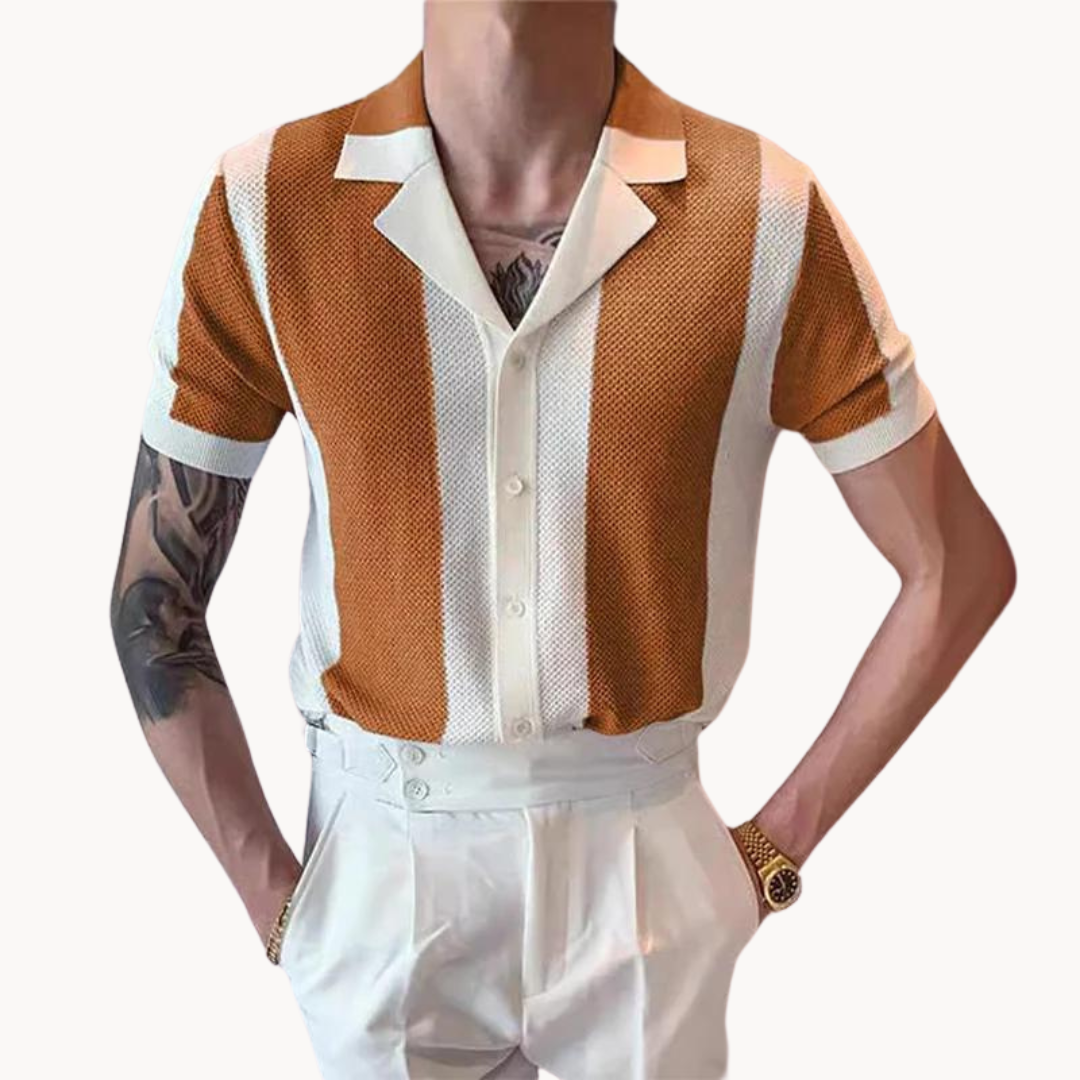 Levoire | Chemise D'Occasion Rayée Gratuite Et Intemporelle En Été Braun