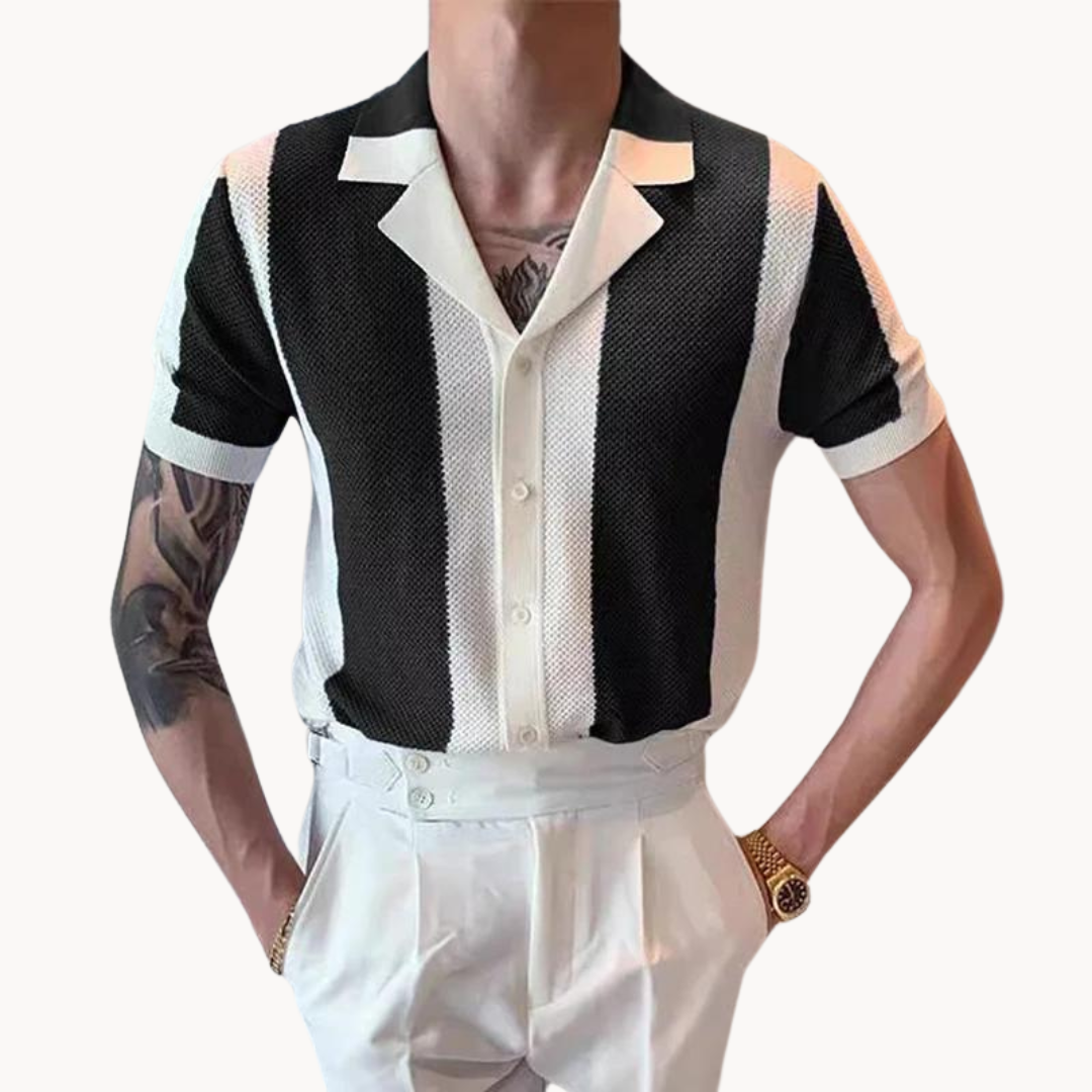 Levoire | Chemise D'Occasion Rayée Gratuite Et Intemporelle En Été Noir