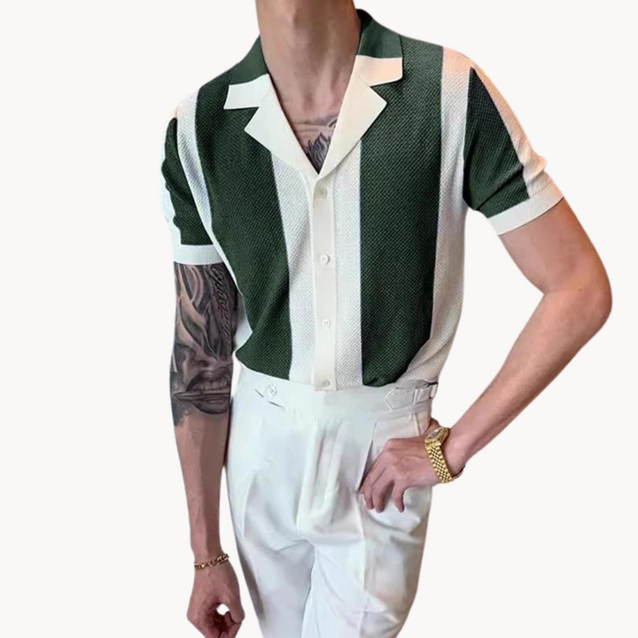 Levoire | Chemise D'Occasion Rayée Gratuite Et Intemporelle En Été Vert