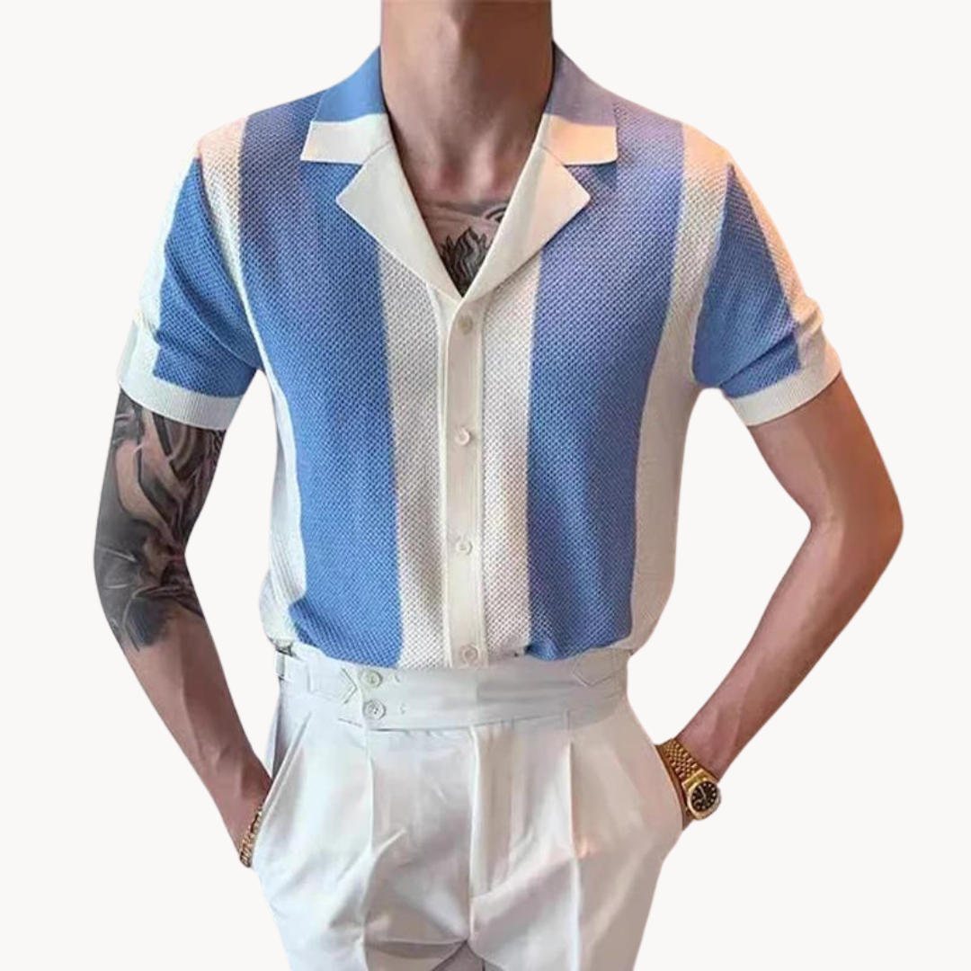 Levoire | Chemise D'Occasion Rayée Gratuite Et Intemporelle En Été Rose ciel