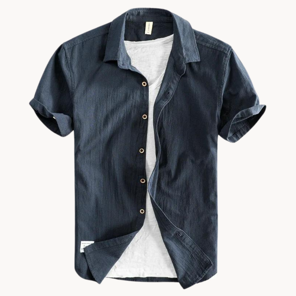 Levoire | Chemise En Coton Confortable Et Design Intemporel Pour Hommes Marine