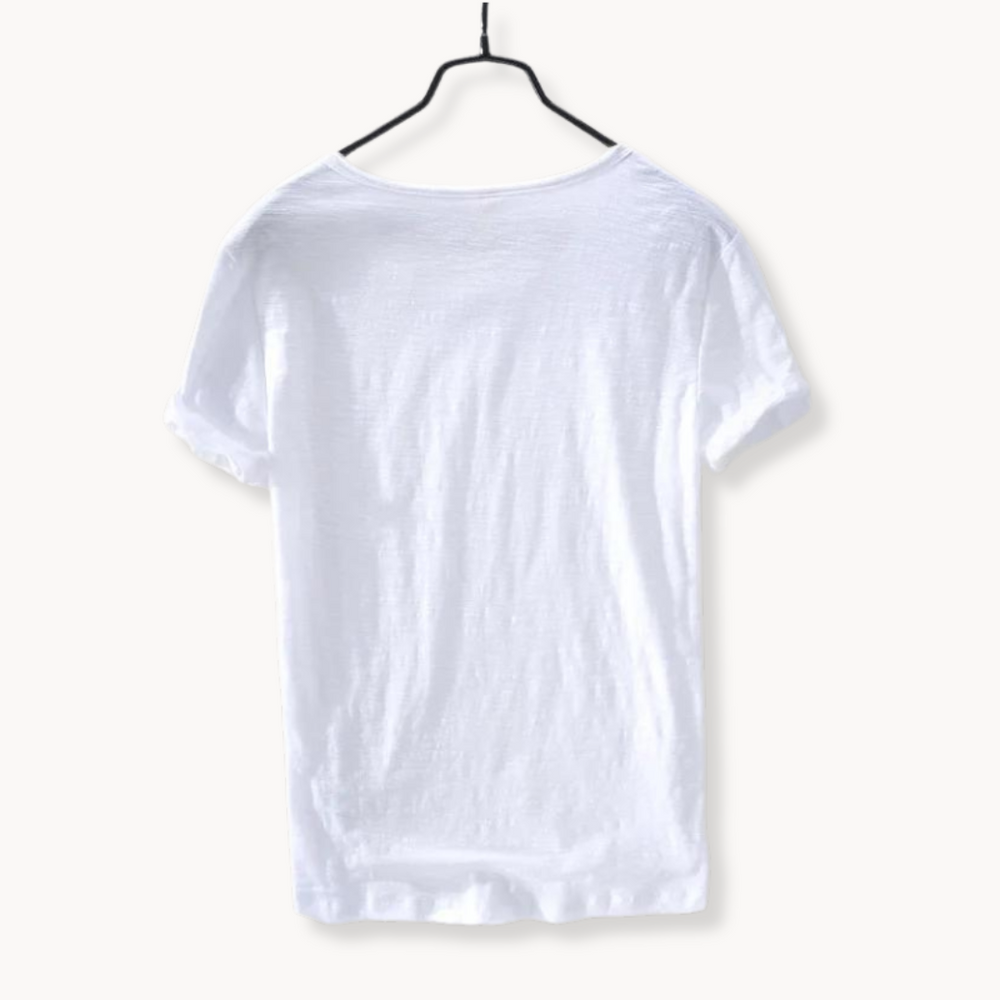 Levoire | Chemise En Coton Manches Courtes Col Rond Élégance Quotidienne