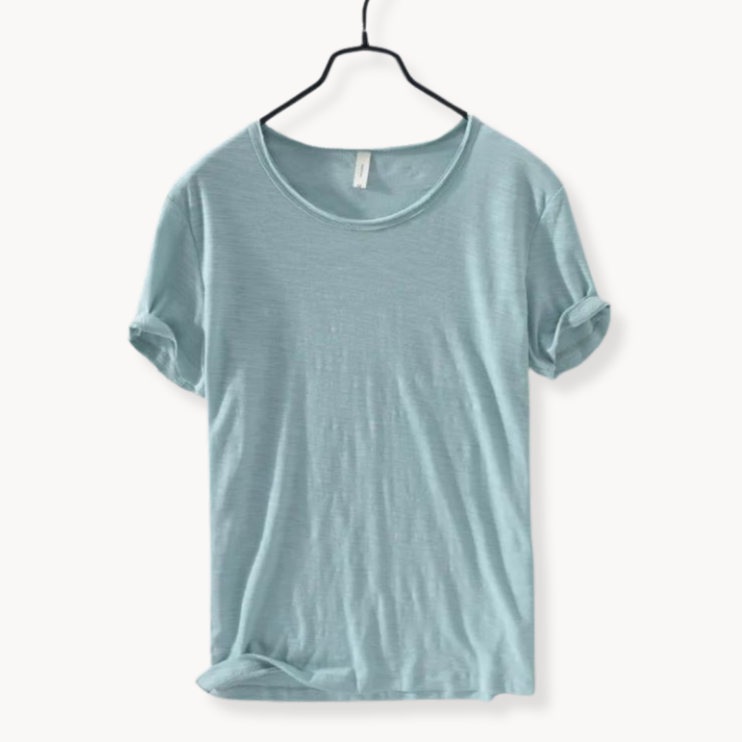 Levoire | Chemise En Coton Manches Courtes Col Rond Élégance Quotidienne Monnaie