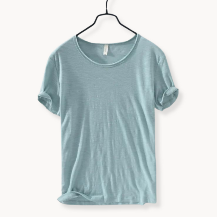 Levoire | Chemise En Coton Manches Courtes Col Rond Élégance Quotidienne Monnaie