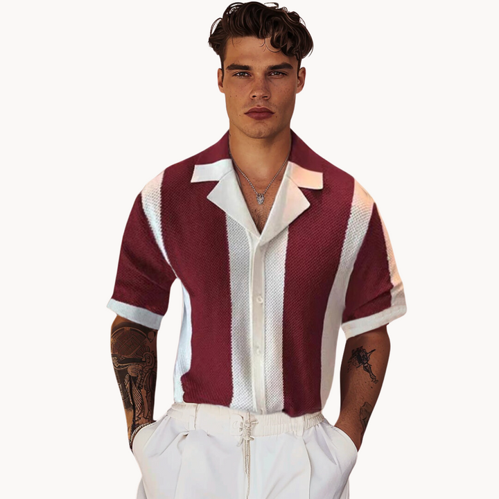 Levoire | Chemise D'Occasion Rayée Gratuite Et Intemporelle En Été Rot