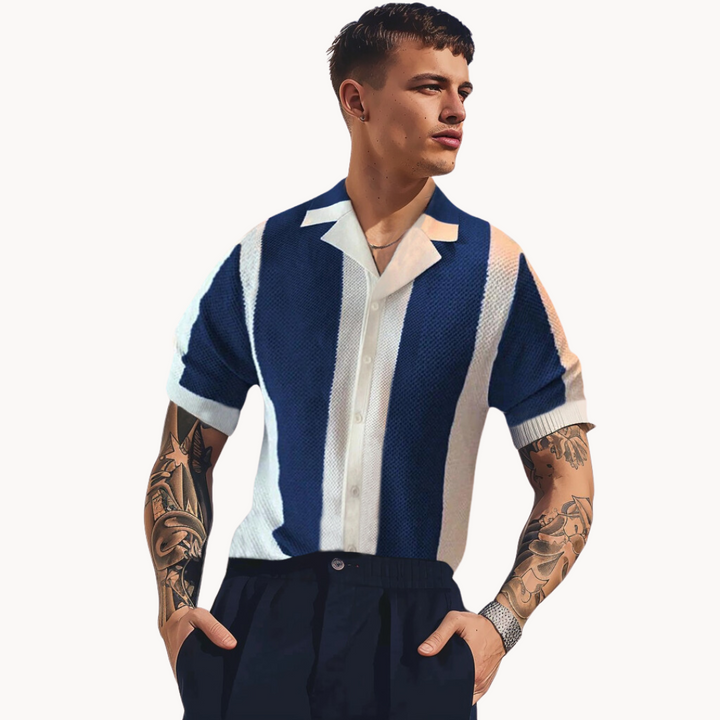 Levoire | Chemise D'Occasion Rayée Gratuite Et Intemporelle En Été Bleu