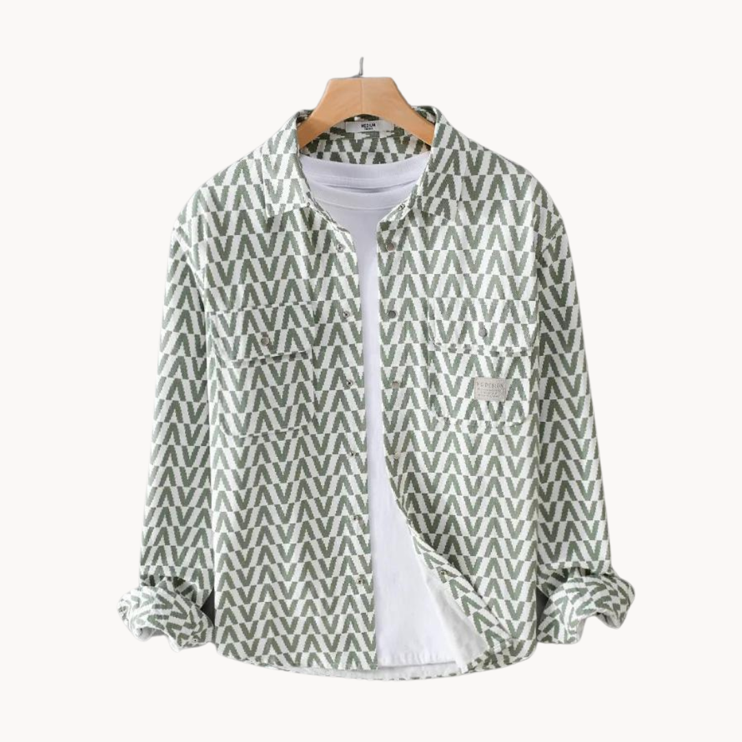 Levoire | T-Shirt En Coton Design Patches Et Imprimés Géométriques Vert
