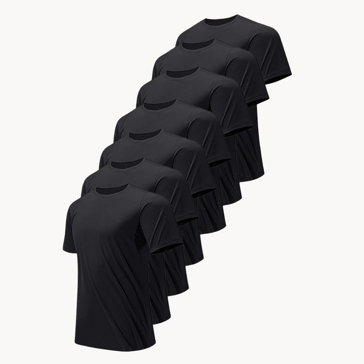 Levoire | Paquet Noir Actif Chemise À Manches Courtes Confort, Protection Et Style 7-Pack T-shirt Noir