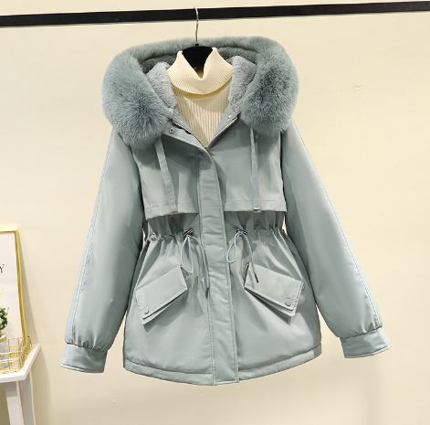 Levoire | Manteau d'hiver avec col fourrure Bleu clair