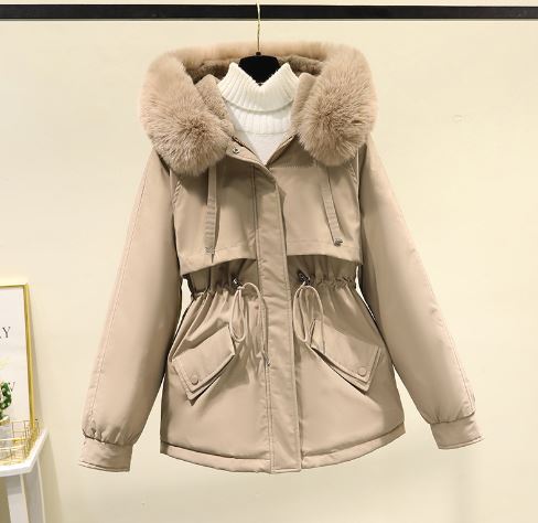 Levoire | Manteau d'hiver avec col fourrure Brun