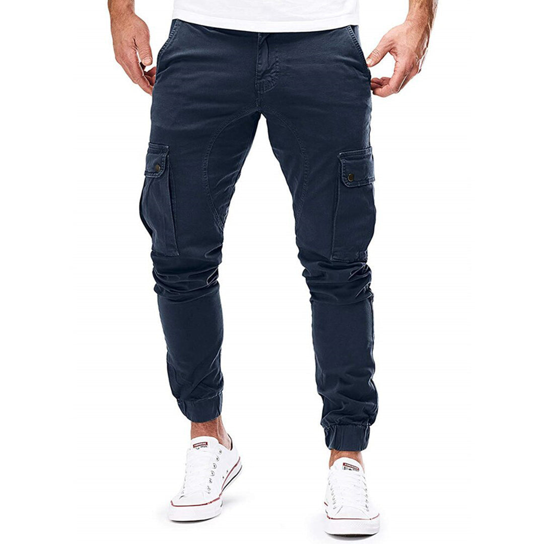 Levoire | Pantalons Cargo Slim Fit Rentou Avec Plusieurs Poches Gris d'avoine