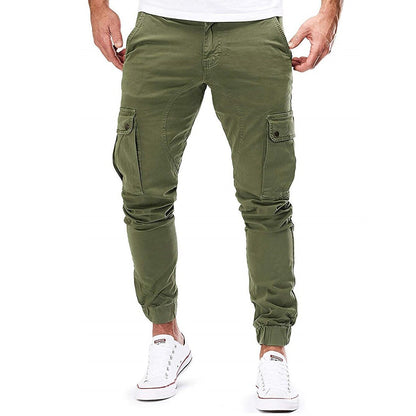 Levoire | Pantalons Cargo Slim Fit Rentou Avec Plusieurs Poches Vert