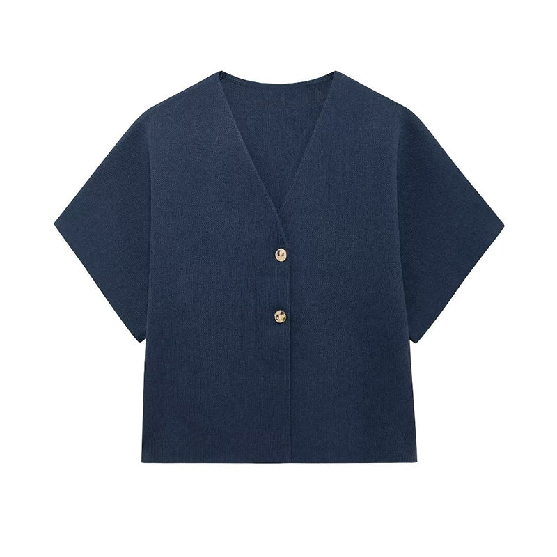 Levoire | Pull Top V-Navigation Bleu
