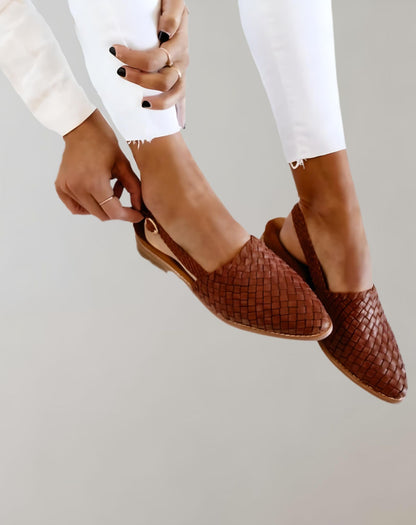 Levoire | Chaussures À Lacets Plates Avec Motif Tissé Braun