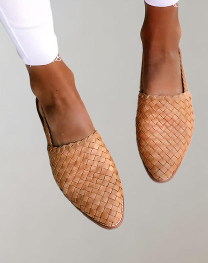 Levoire | Chaussures À Lacets Plates Avec Motif Tissé Abricot