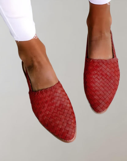 Levoire | Chaussures À Lacets Plates Avec Motif Tissé Rot