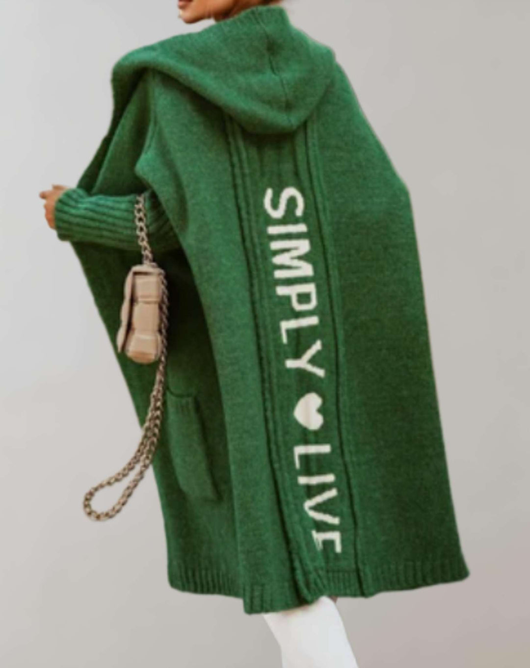 Levoire | Pull En Tricot Surdimensionné Avec Longue Capuche Vert