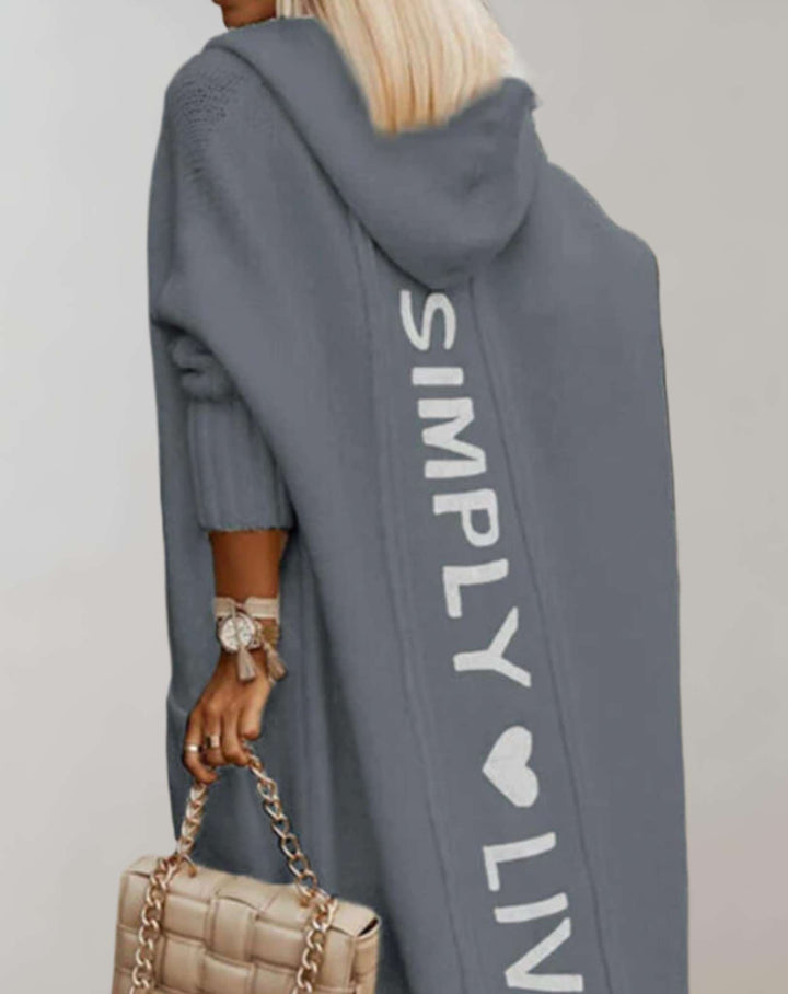 Levoire | Pull En Tricot Surdimensionné Avec Longue Capuche Gris foncé
