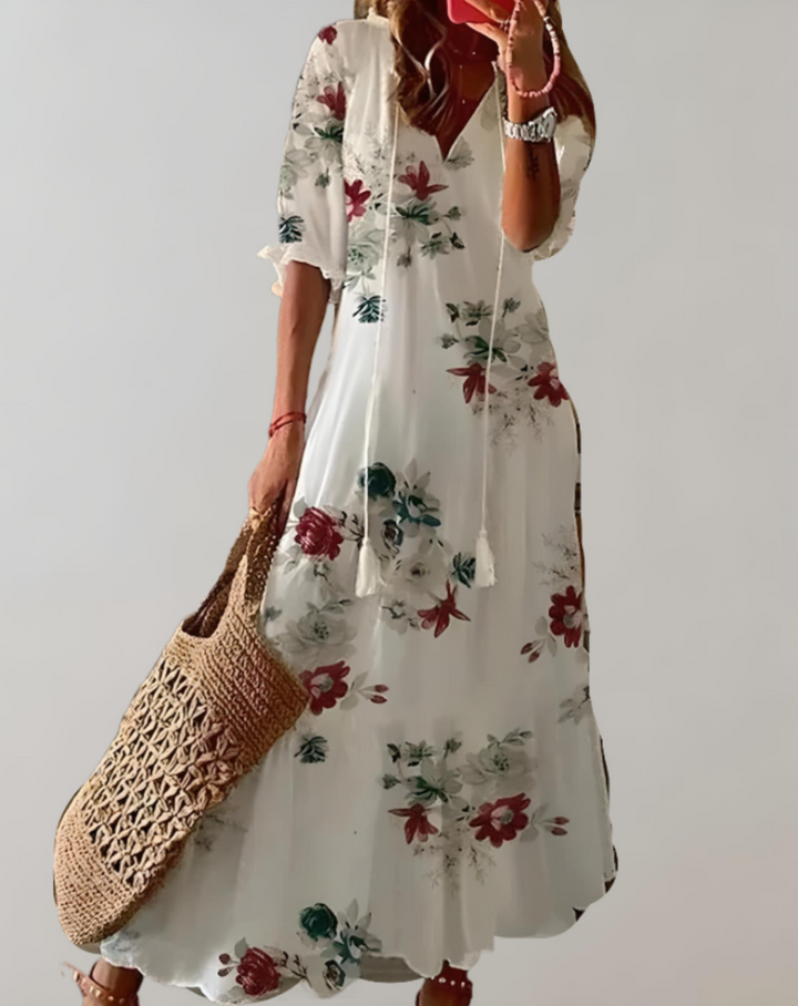 Levoire | Robe D'Été Longue Maxidress Pour Femmes Blanc