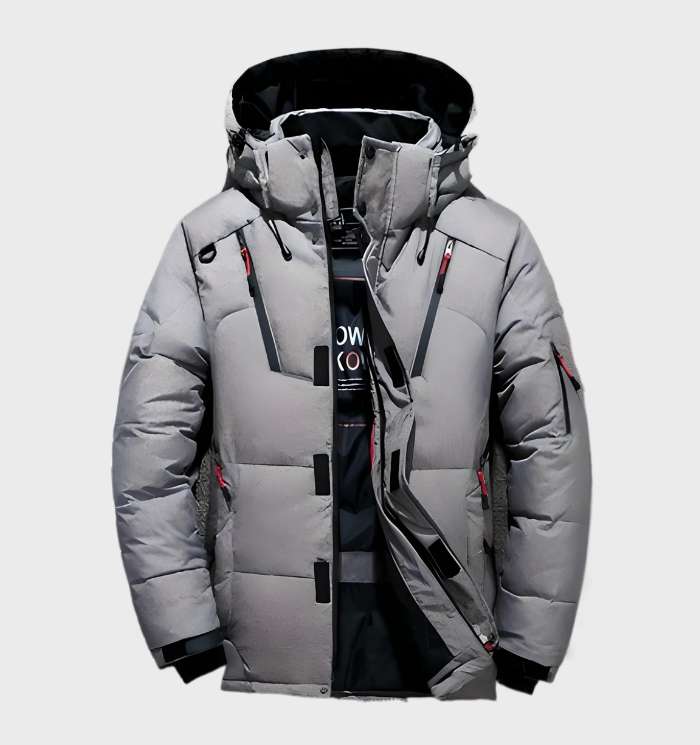 Levoire | Veste En Duvet Imperméable Avec Capuche Gris