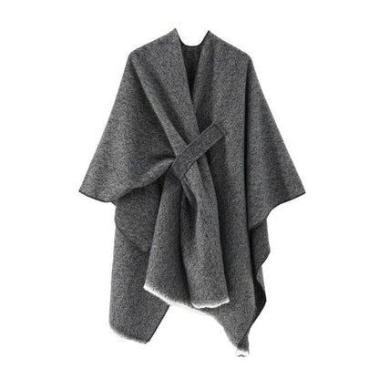Levoire | Poncho Cachemire Ute Confortable Gris foncé Une taille