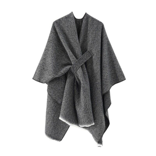 Levoire | Poncho Cachemire Ute Confortable Gris foncé Une taille