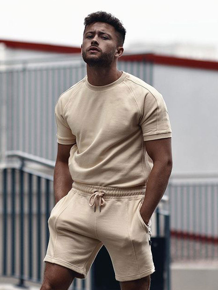 Levoire | Combinaison Décontractée Un Ensemble D'Été Cool Et Confortable Pour Hommes Beige