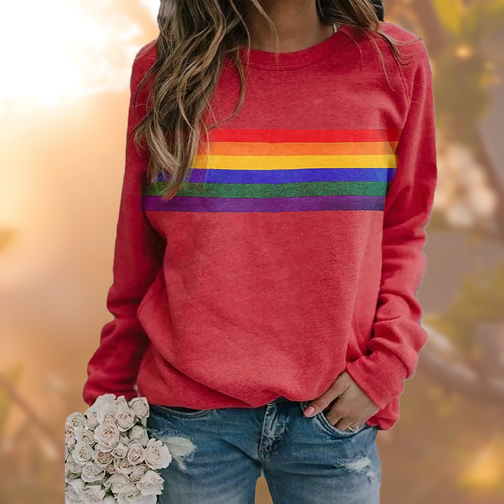 Levoire | Femme Pull-over à Col Ras Du Cou - L'hiver Rouge
