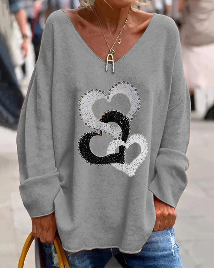 Levoire | Pull Graphique Confortable Pour Femmes Gris