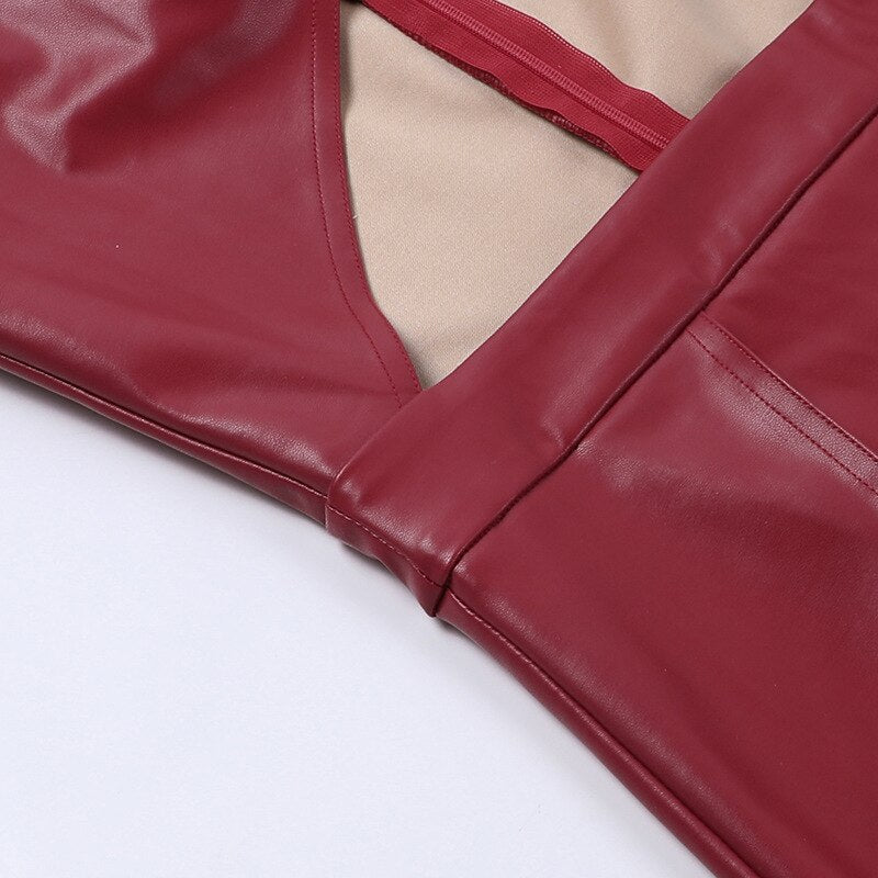 Levoire | Textile Cuir Creux Asymétrique Mini Robe