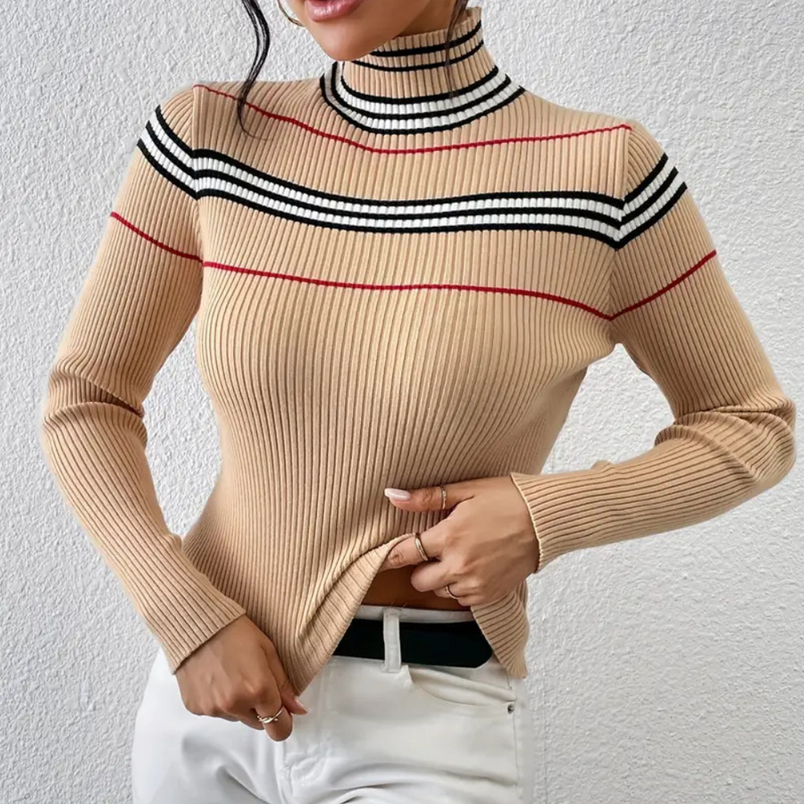 Levoire | Pull À Col Roulé Côtelé Pour Femmes