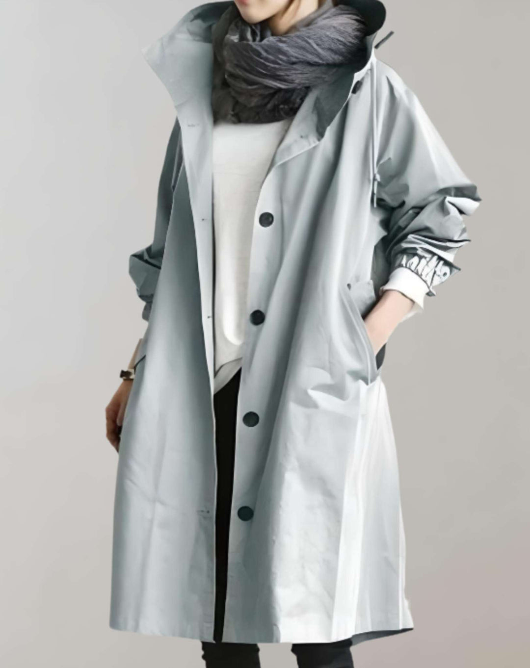 Levoire | Imperméable Et Chaud Trench-Coat Avec Capuche Bleu clair