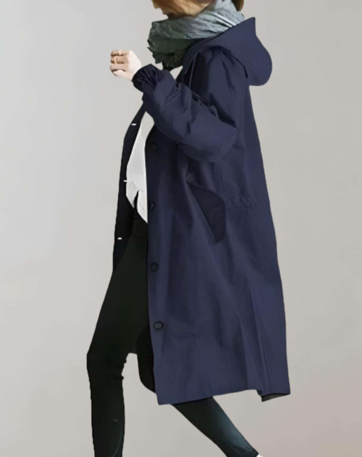 Levoire | Imperméable Et Chaud Trench-Coat Avec Capuche Marine bleu