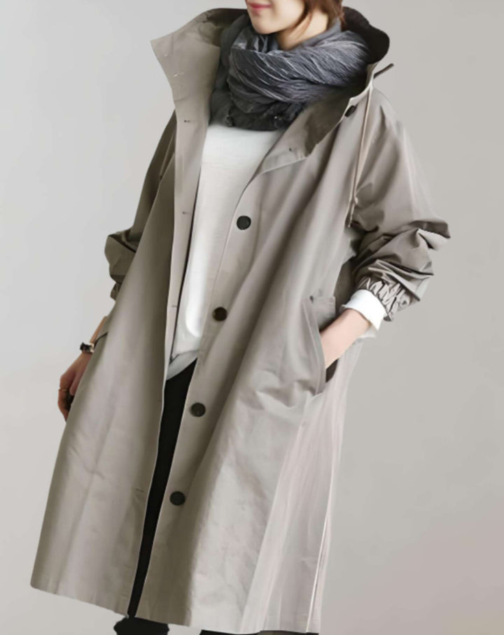 Levoire | Imperméable Et Chaud Trench-Coat Avec Capuche Gris