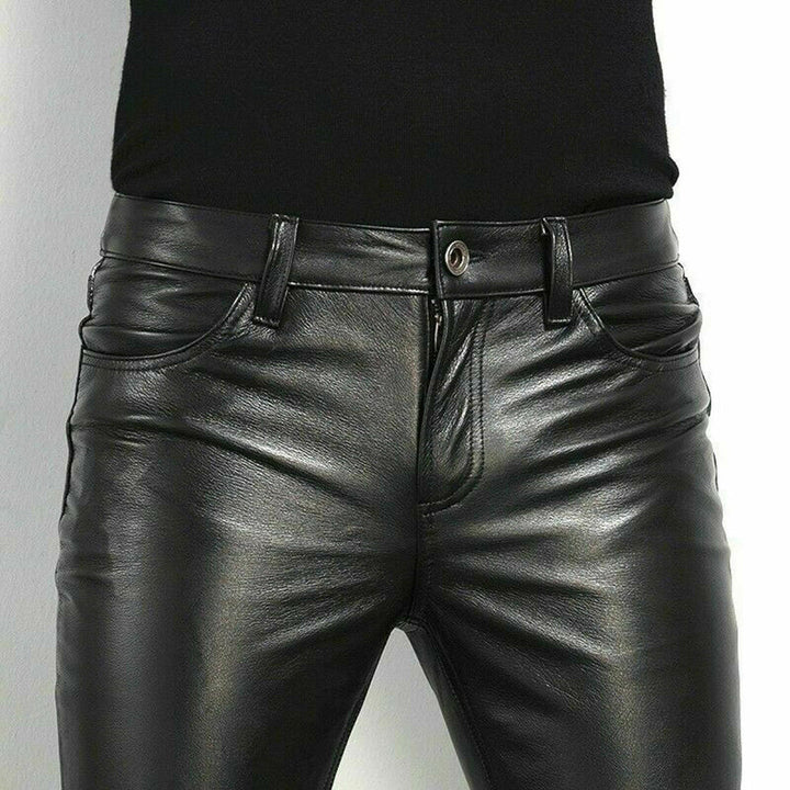 Levoire | Pantalons En Simili Cuir Noirs Pour Hommes