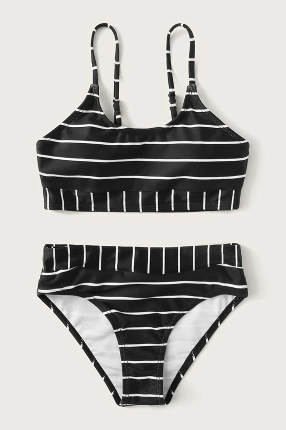 Levoire | Ensemble de bikini à rayures contrastées