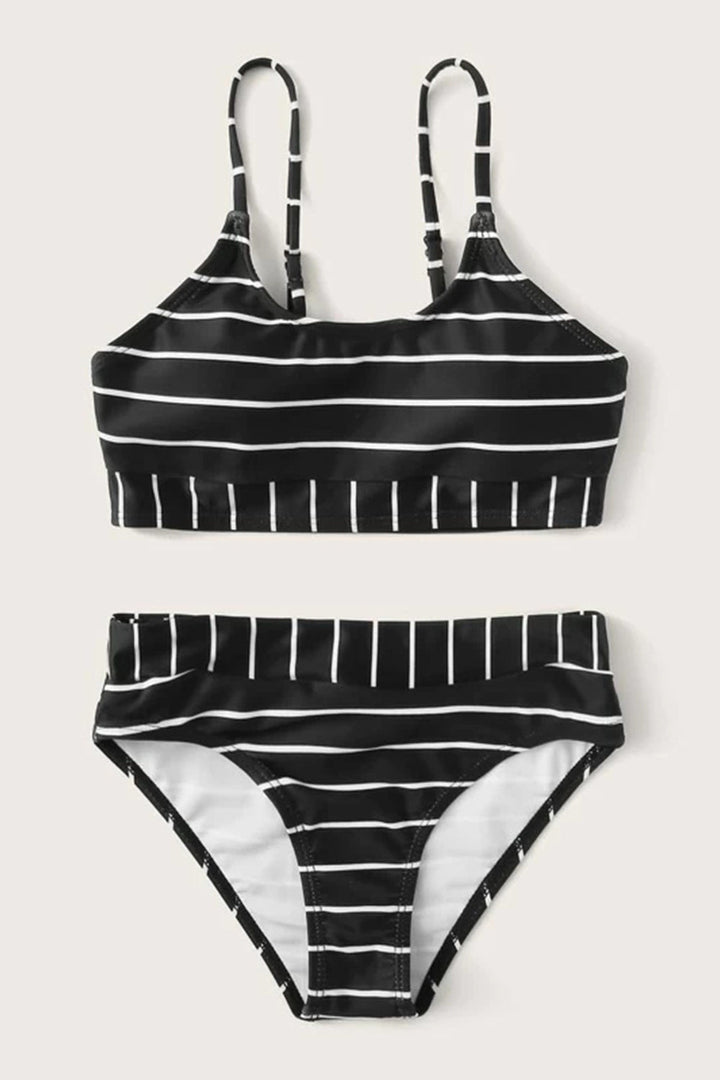 Levoire | Ensemble de bikini à rayures contrastées