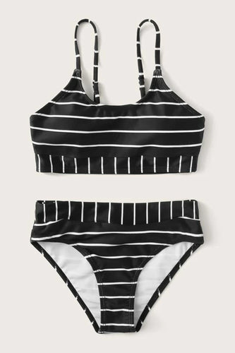 Levoire | Ensemble de bikini à rayures contrastées