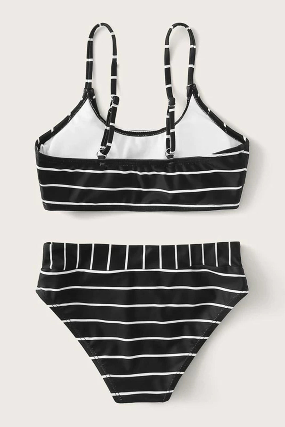 Levoire | Ensemble de bikini à rayures contrastées
