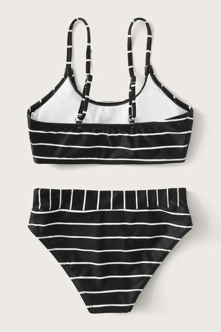 Levoire | Ensemble de bikini à rayures contrastées